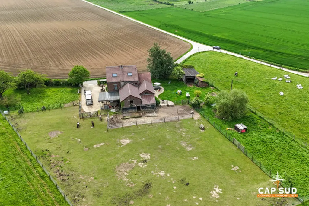 Vue aérienne - Fermette sur Bail Emphytéotique avec Jardin à Nivelles