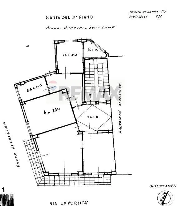 Planimetria - Appartamento con tre balconi nel centro storico di Palermo