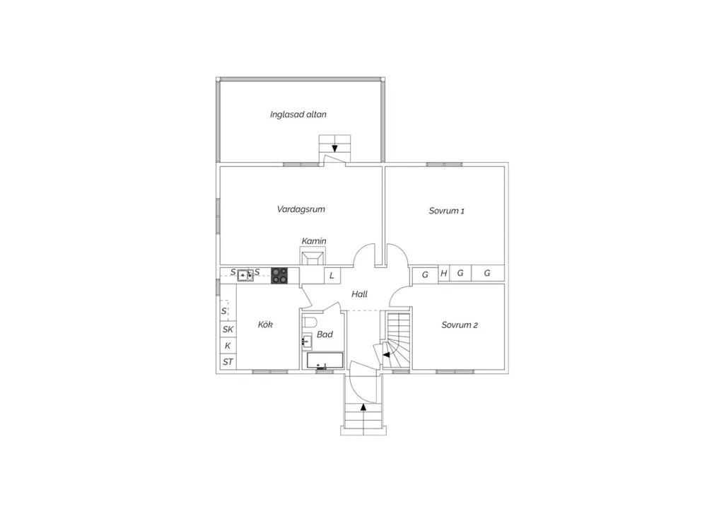 Floor Plan - 1-Plan Villa with Inglazed Terrace in Älvkarleby