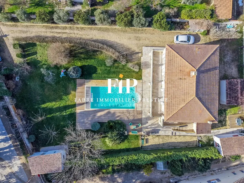 Vue aérienne - Maison de Luxe avec Piscine à Aix-en-Provence