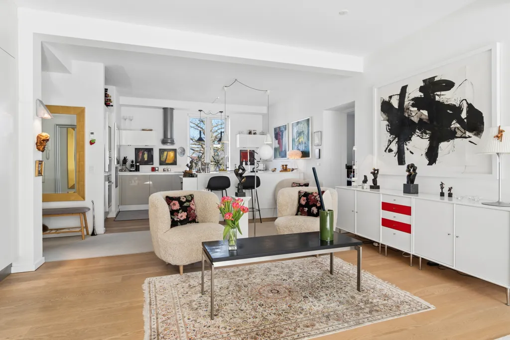 Living Room - Apartment with Balconies in Hellerup
