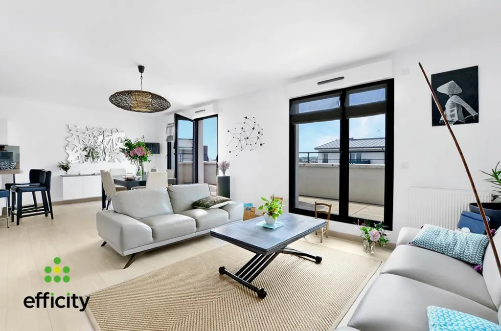 Séjour - Appartement Familial avec Terrasses à Ermont