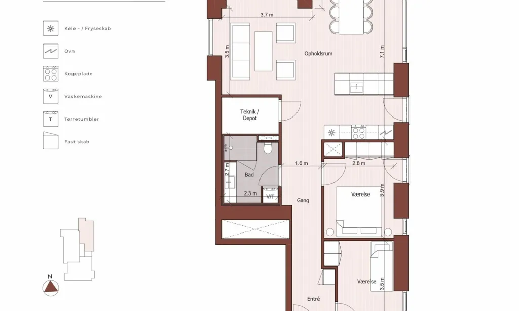 Plan - Apartment with Limfjord View in Aalborg