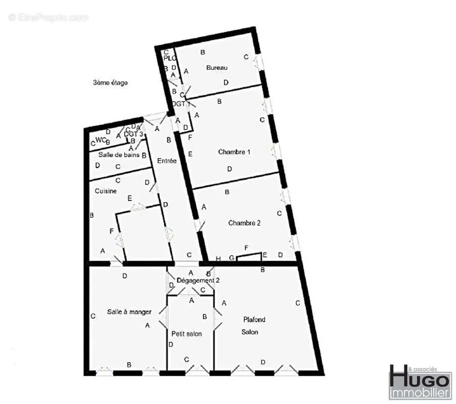 Planimetria - Haussmannian Apartment with Tram Access in Bordeaux
