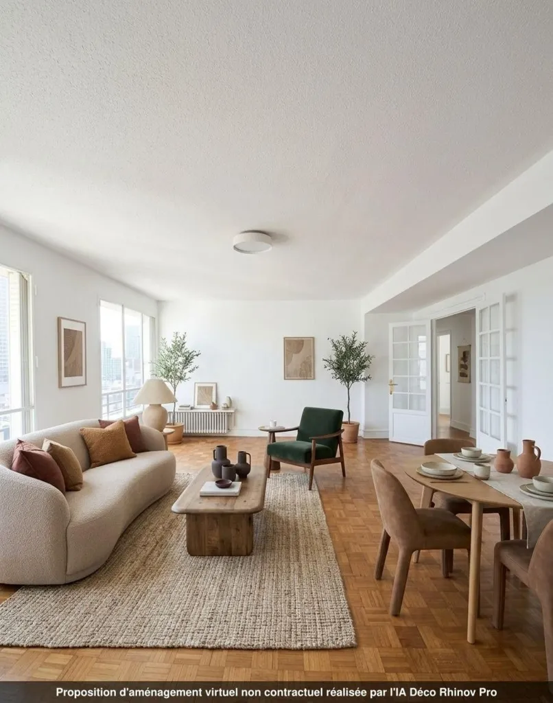 Séjour - Appartement Lumineux sans Vis-à-Vis au 13e Arrondissement de Paris