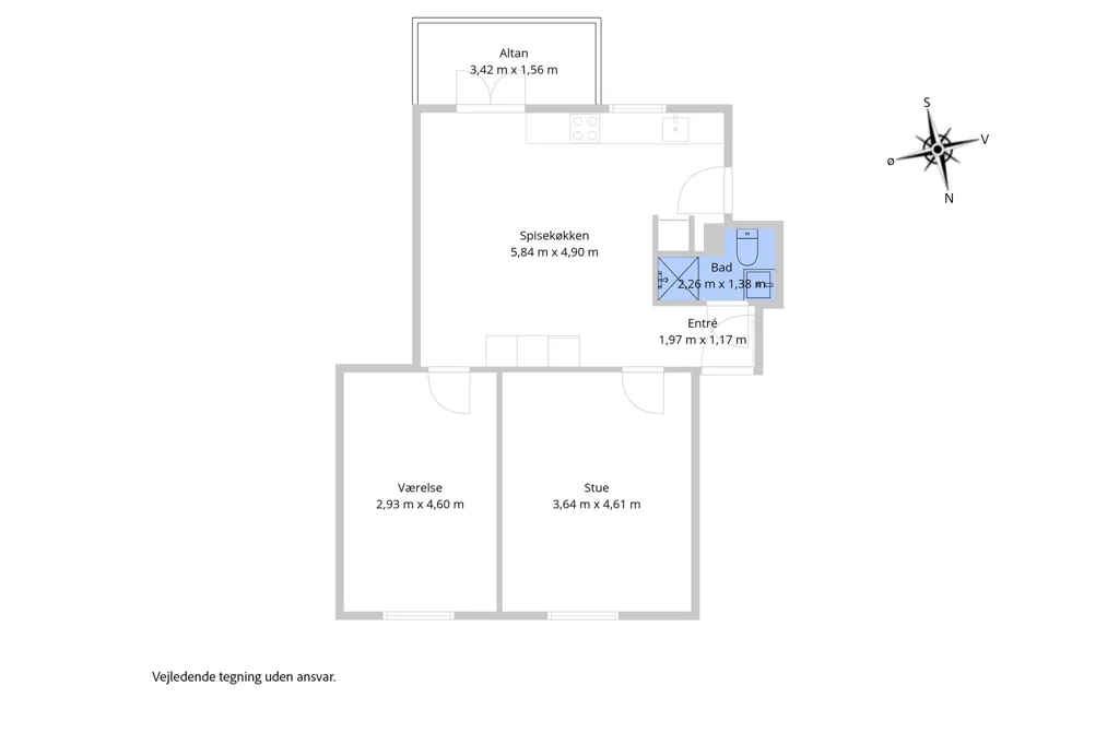 Plan - Apartment with Spectacular View in Frederiksberg