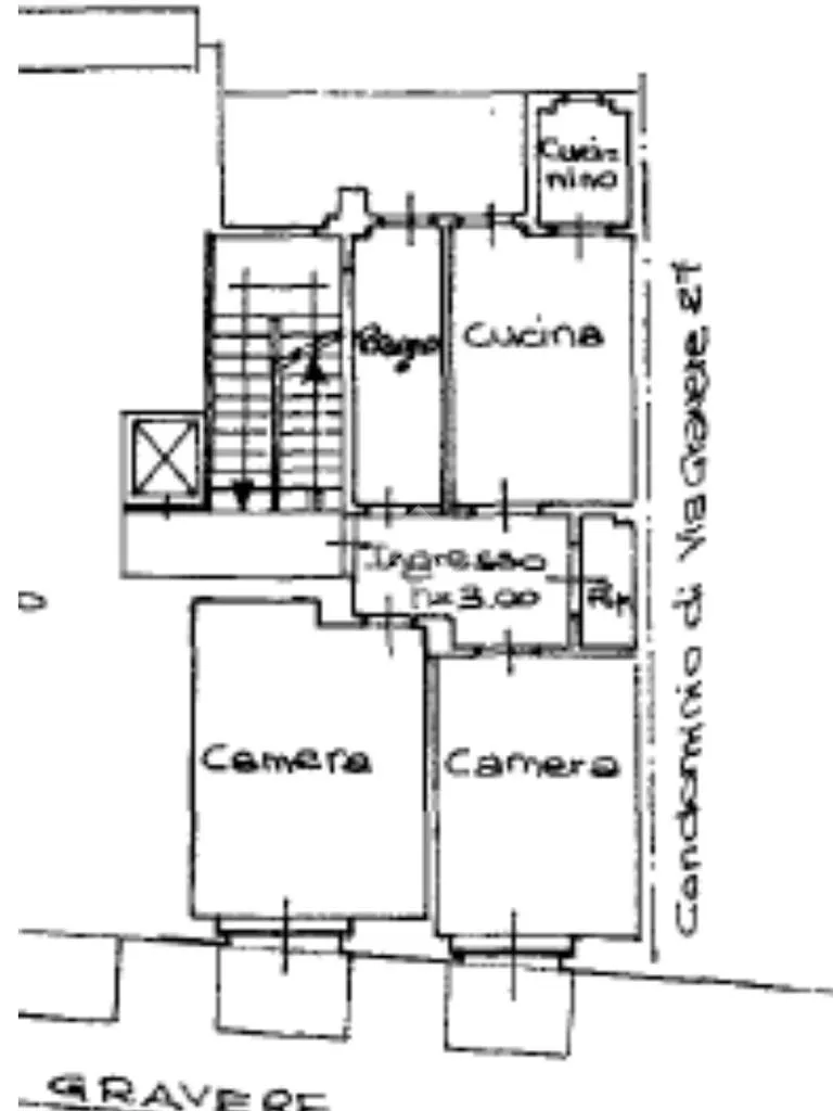 Planimetria - Bright 3-Room Apartment with Balcony in Parella