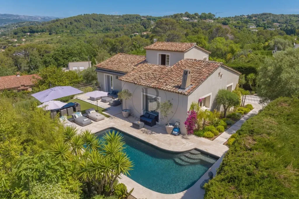 Aerial - Contemporary Villa with Garden in Mougins