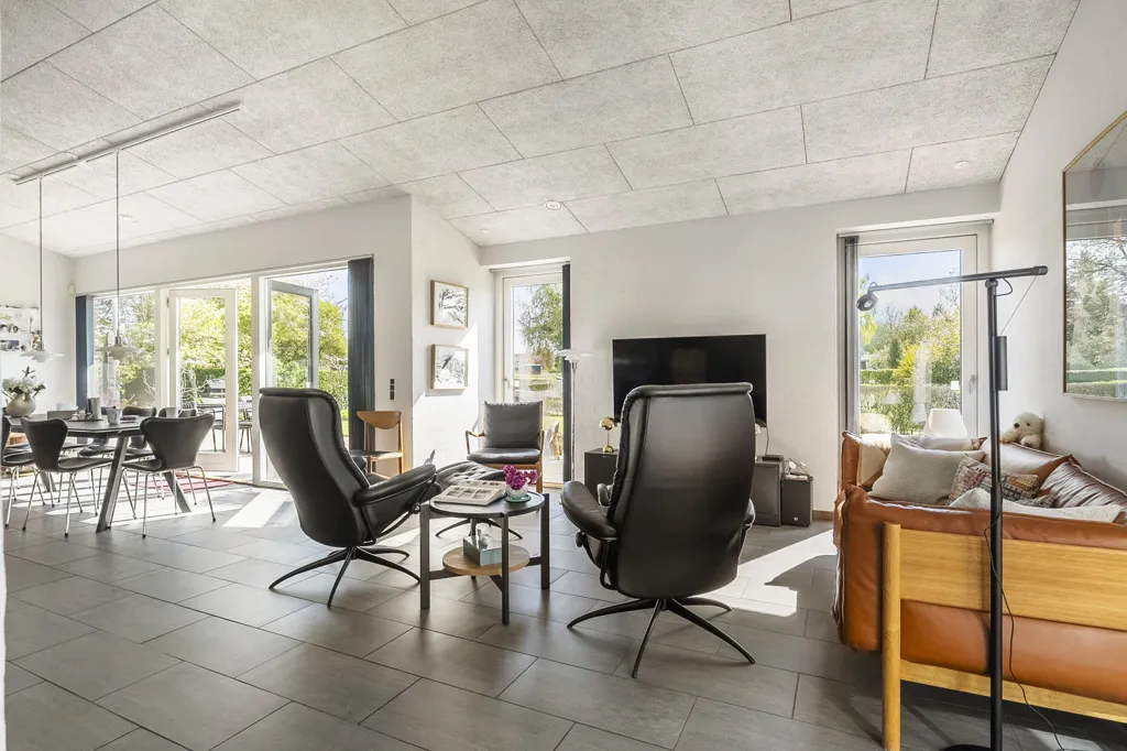 Living Room - Modern Luxury Villa with Spa in Juelsminde