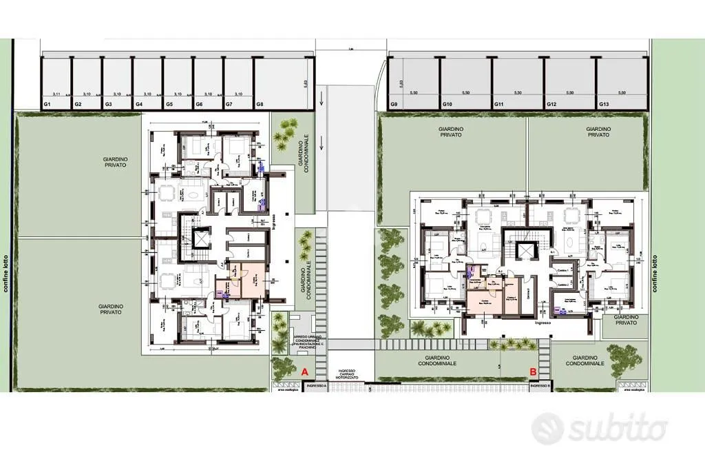 Plan - Modern Apartments with Private Gardens in Collecchio