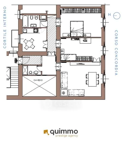 Planimetria - Rustic Triplex with Balcony in Milan