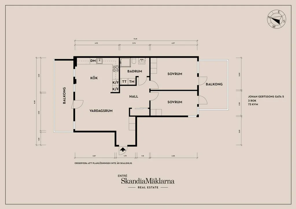 Planimetria - Apartment with Balcony and Terrace in Göteborg