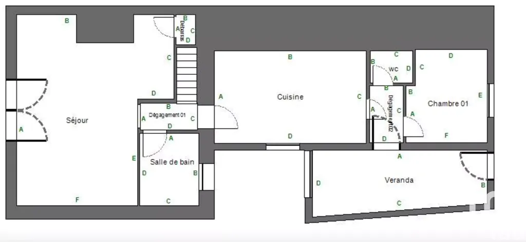 Floor Plan - Charming House with Courtyard in Missillac