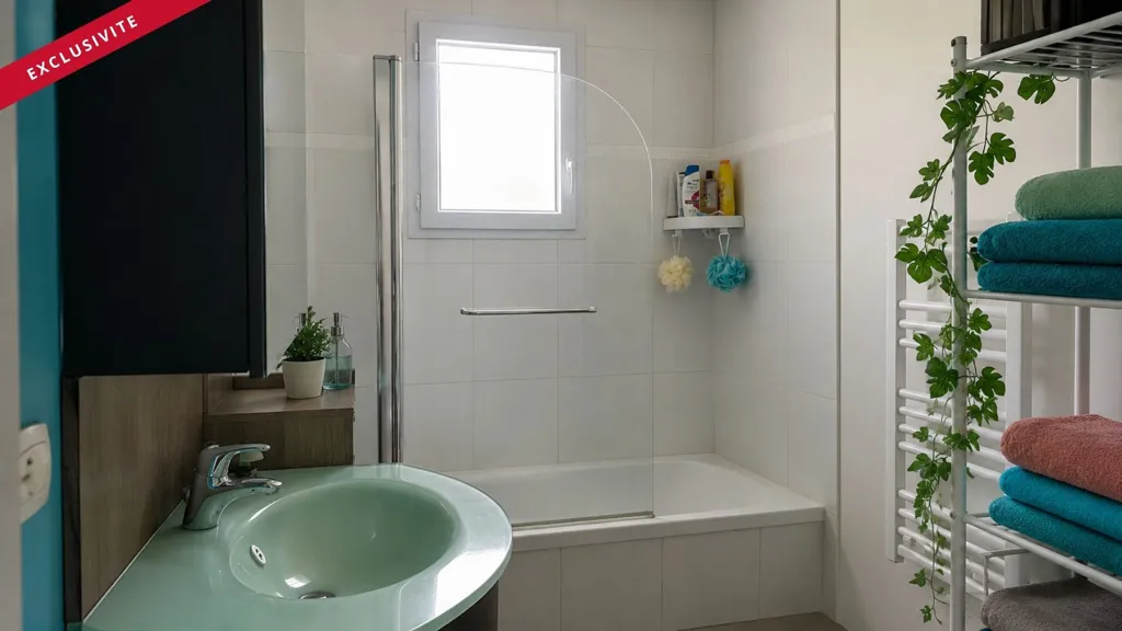 Salles de bain - Maison de Plain-Pied avec Jardin à Château-Larcher