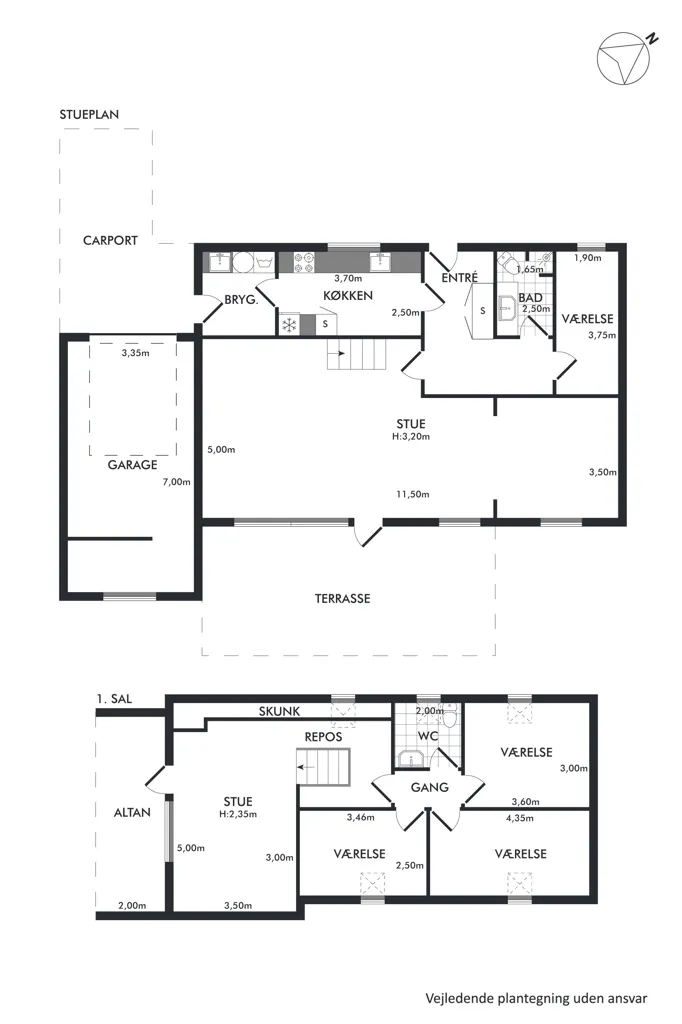 Maison 7 pièces à Løsning