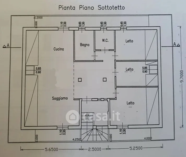 Plaan - Mansard Trilocale with Balcony in Alba Adriatica