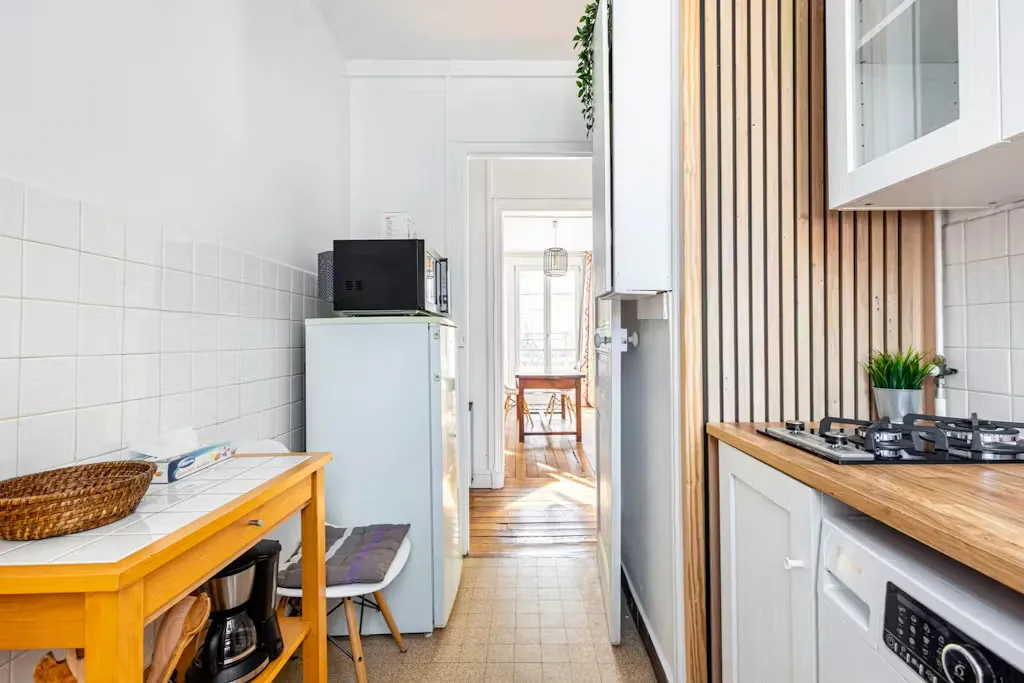 Köök - Furnished Flat with Washer in Paris