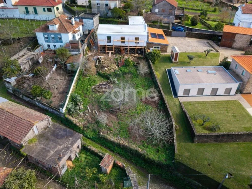 Aerial - Contemporary Stone House with Pool in Caminha