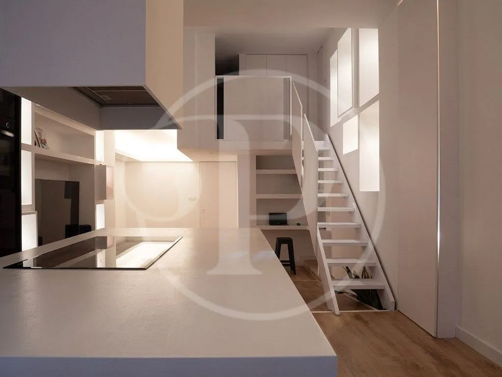 Cuisine - Studio with Air Conditioning in El Grau, Valencia