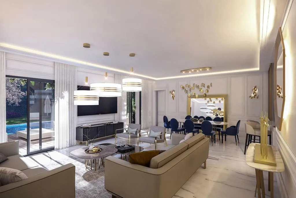 Séjour - Appartement de Luxe avec Piscine au Cap d'Antibes