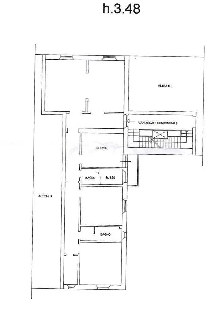 Plan - 1930s Apartment with Balcony in Florence
