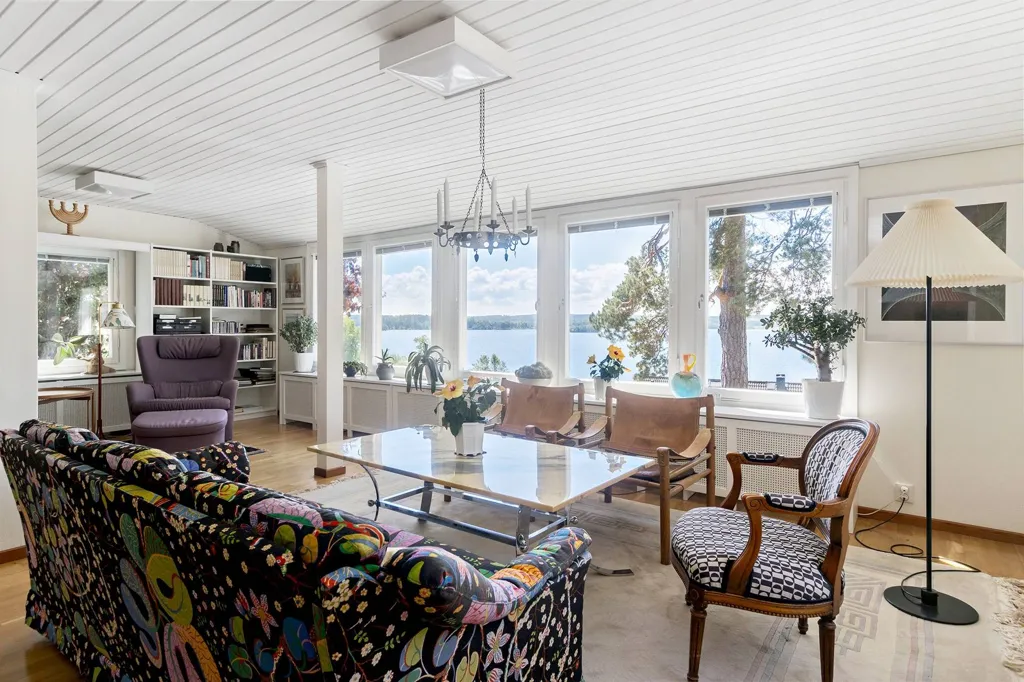 Living Room - Villa with Lake View in Stenhamra