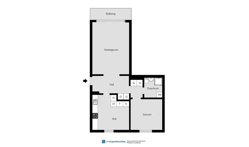 Plan - Modern Flat with Balcony in Märsta