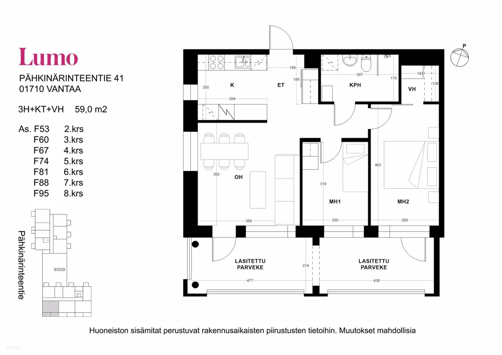 Plan - Modern Apartment with Balcony in Pähkinärinne, Vantaa