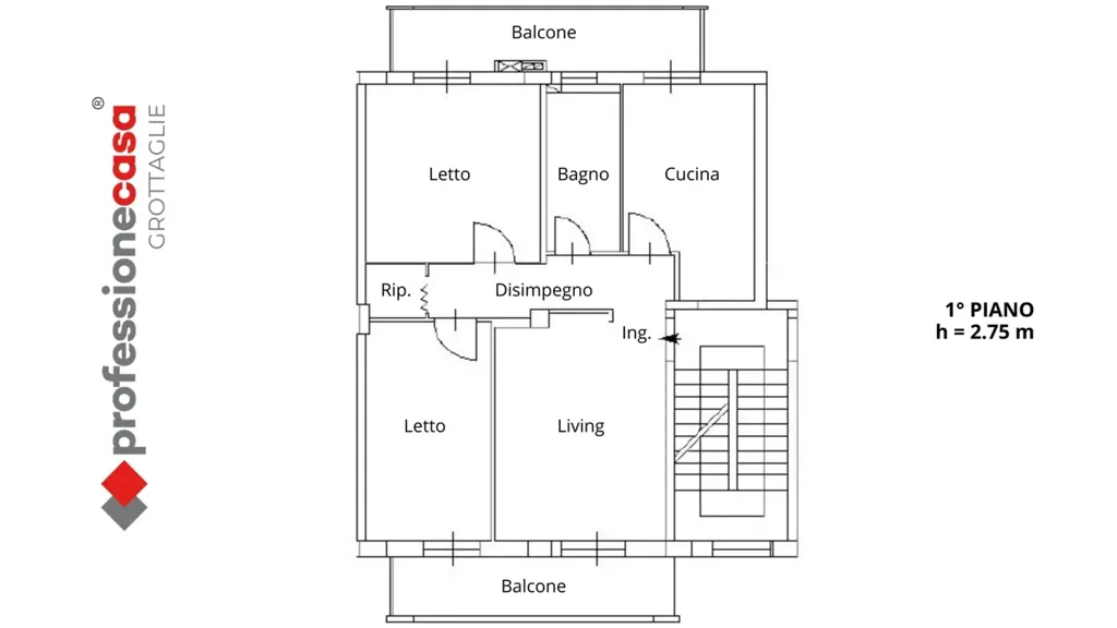 Plan - Armed Apartment with Balcony in Grottaglie