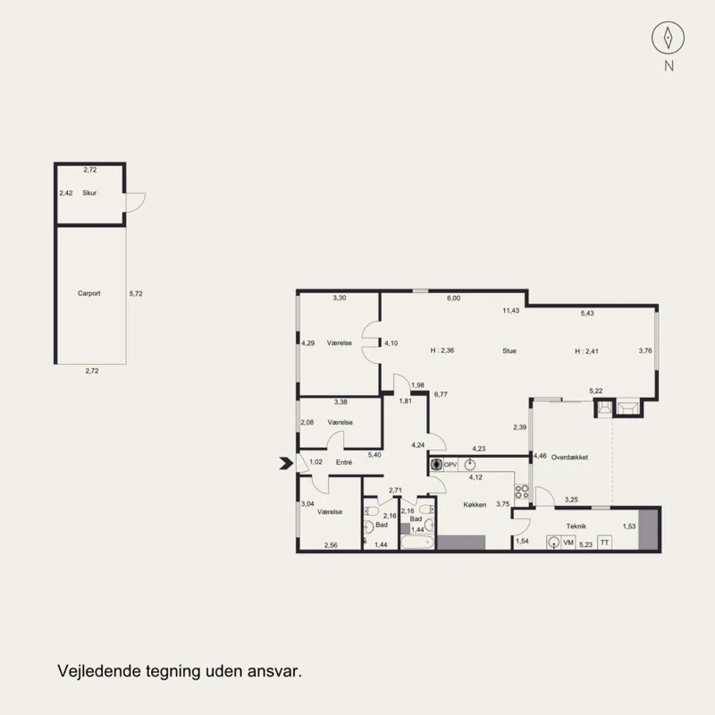 Planimetria - Terraced House with Private Garden in Sanderum