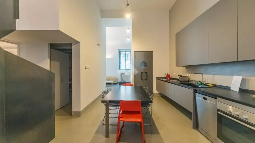 Cuisine - Charm Loft with Streetfront Windows in Milan