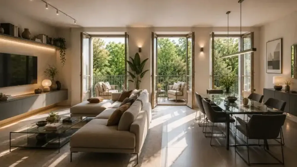 Séjour - Rustic-Style Apartment with Balcony in Bocconi, Milan