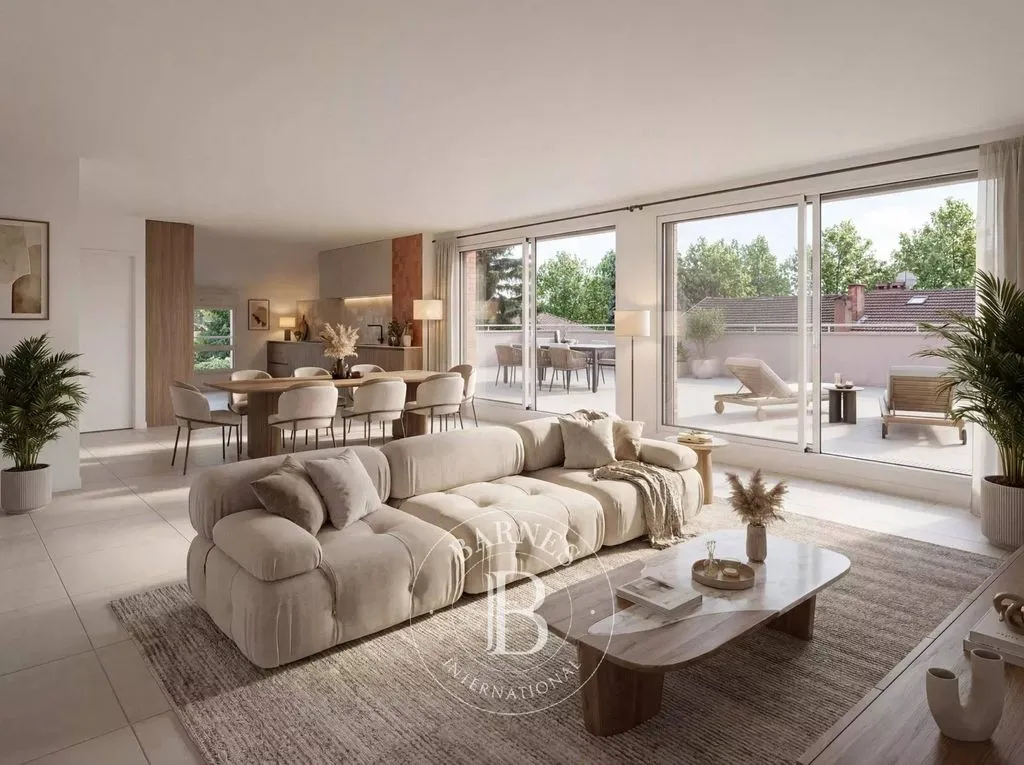 Séjour - Appartement Contemporain avec Terrasse à Toulouse