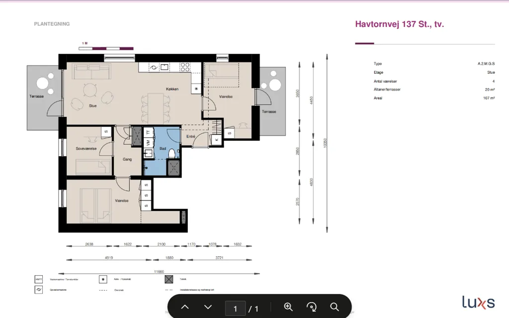 Plaan - 4-Bedroom Flat with Balcony in Hedehusene