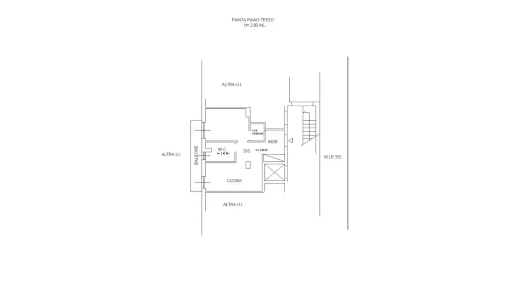 Plan - Studio Flat for Renovation in Sanremo