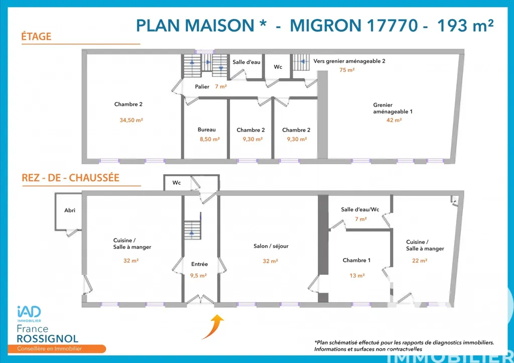 Plan - Maison de Maître avec Dépendances à Migron