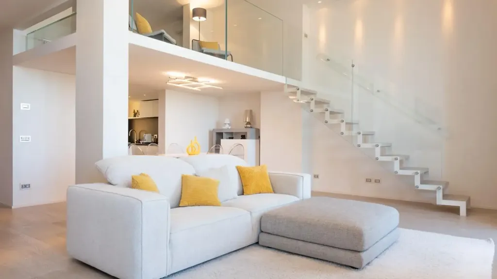 Living Room - Seafront Apartment with Balcony in Viareggio