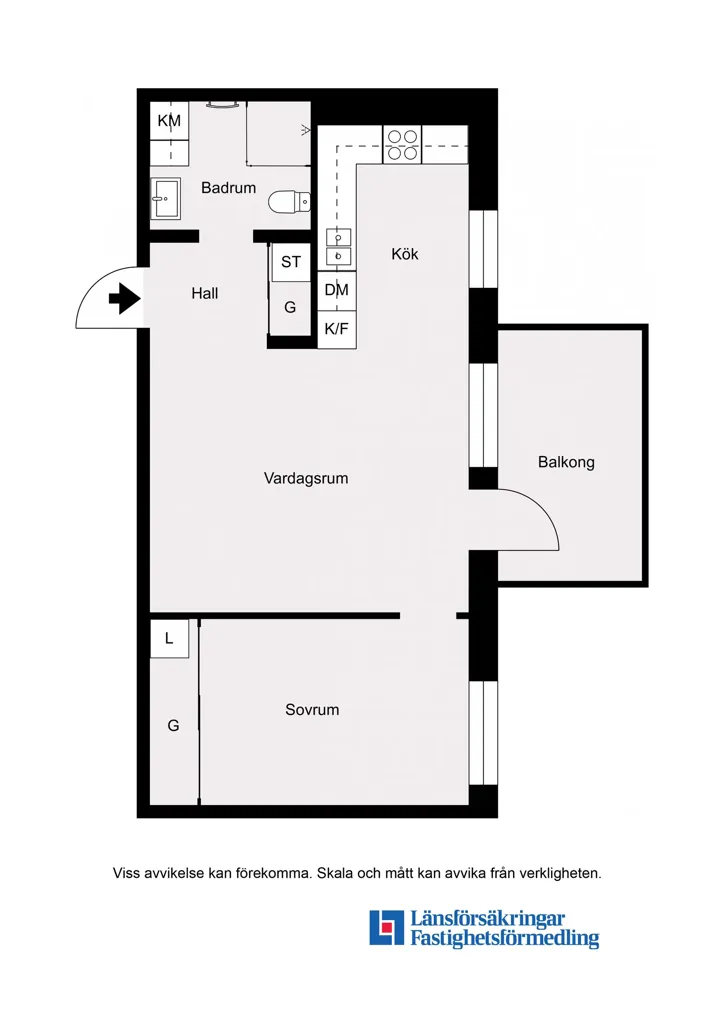 Plan - 2-Bedroom Flat with High Ceilings in Skåne