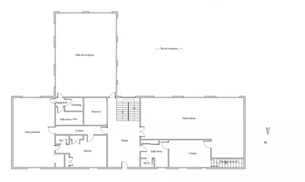 Plan - Maison d'architecte avec toitures asymétriques à Nointot