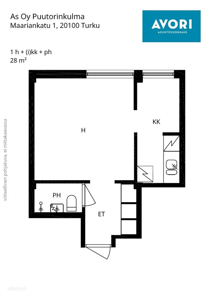Plan - City Centre Flat with Kitchenette in Turku