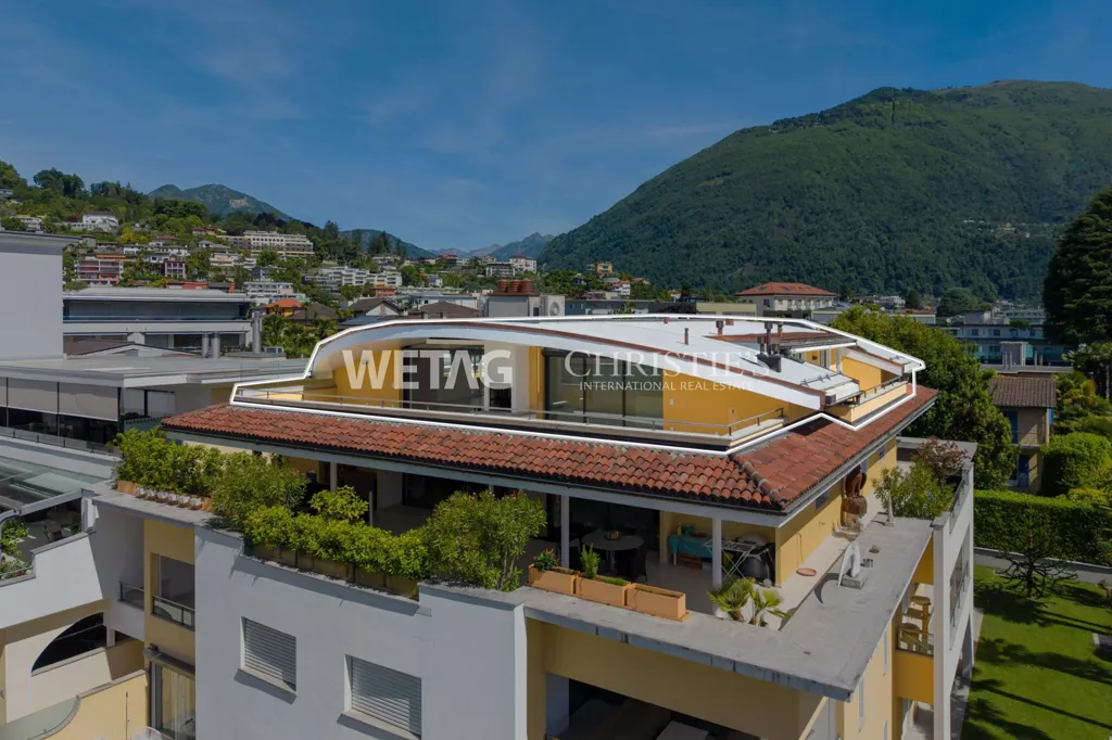 Vue aérienne - Luxury Penthouse with Terraces in Ascona