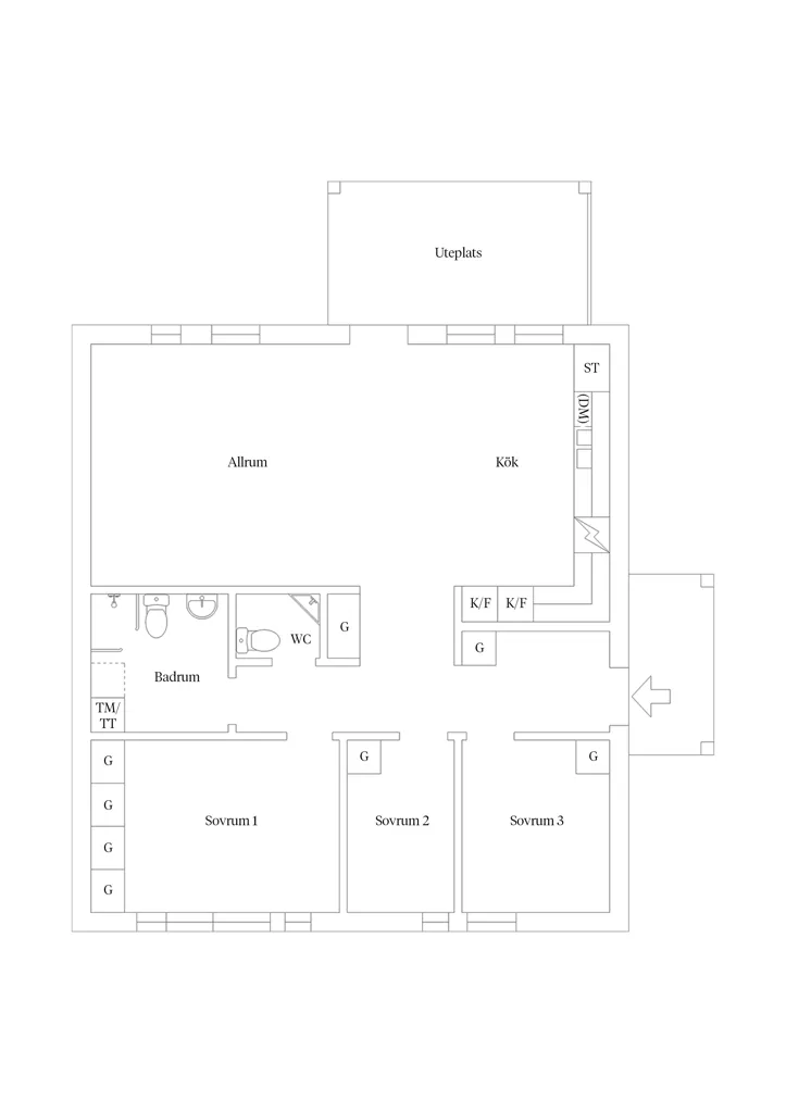 Floor Plan - Corner 4th Floor Flat with Balcony in Odensala