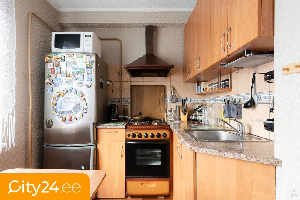 Cuisine - Apartment with Balcony in Ozolnieki