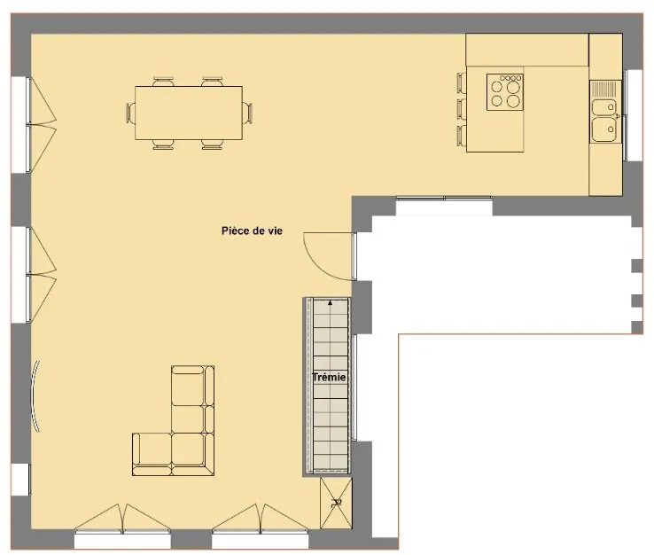 Plaan - New 4-Bedroom House with Garden in Questembert