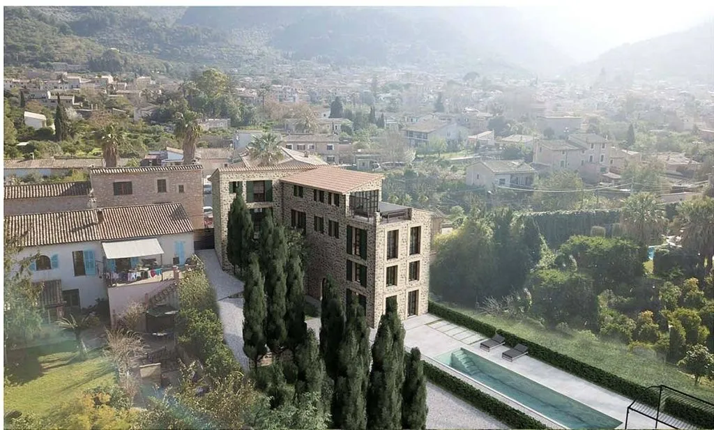 Vue aérienne - Building Land with Stream in Soller, Mallorca