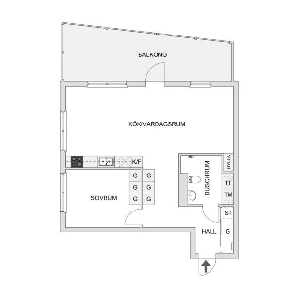 Plan - Modern Flat with Balcony in Haninge