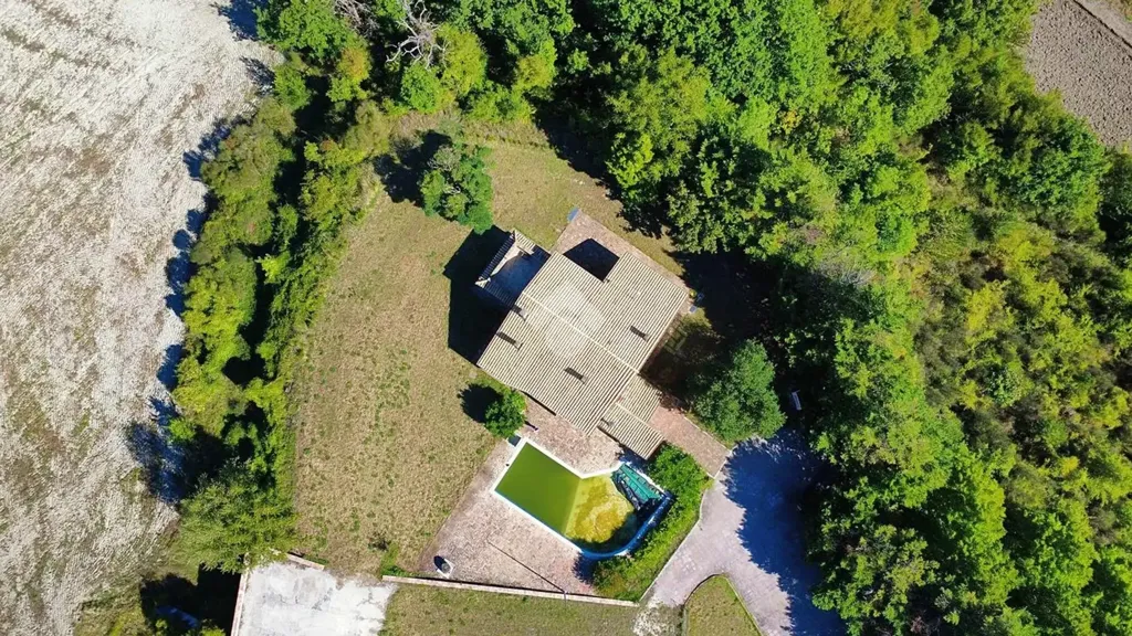 Vue aérienne - Renovated Villa with Pool in Fabriano