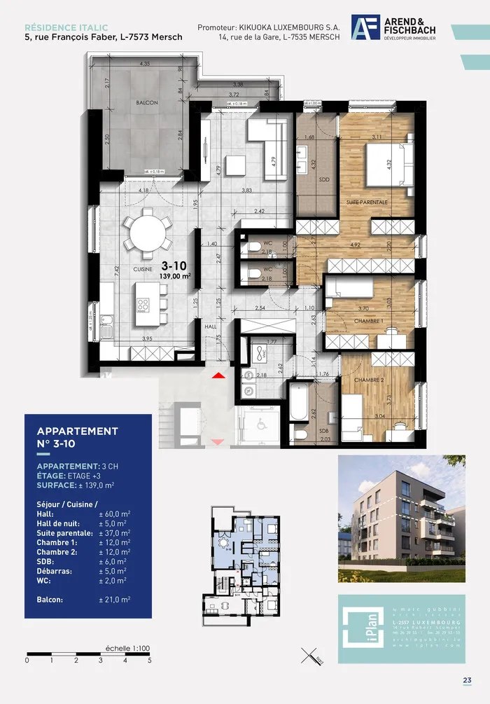 3-Bedroom Apartment with Terrace in Mersch