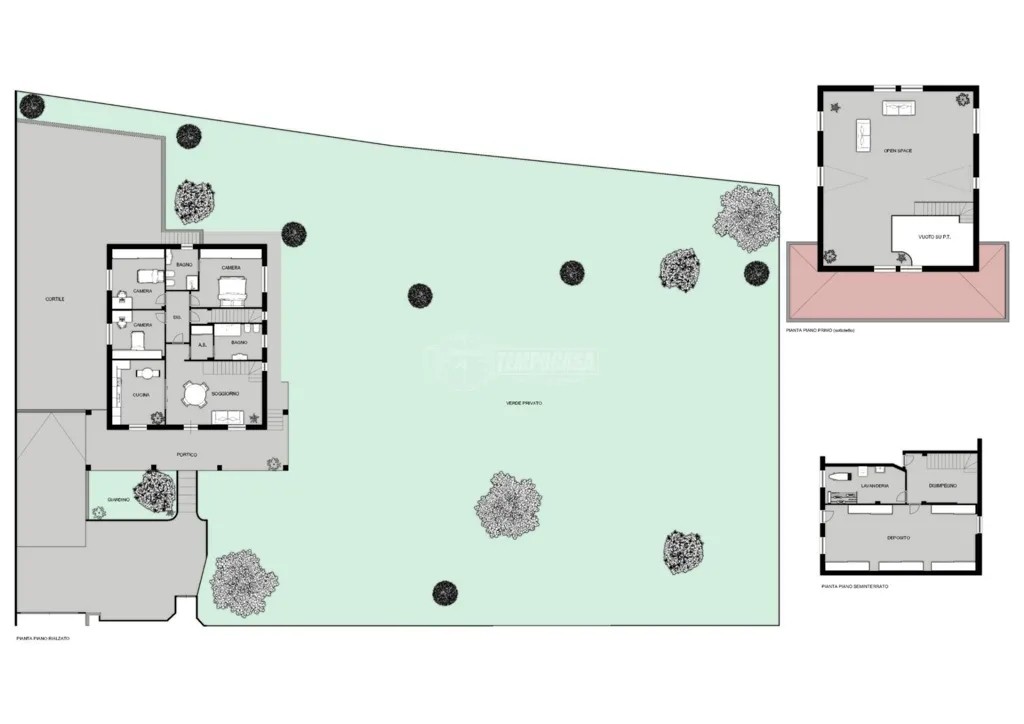 Plan - Modern Villa with Garden in Piacenza