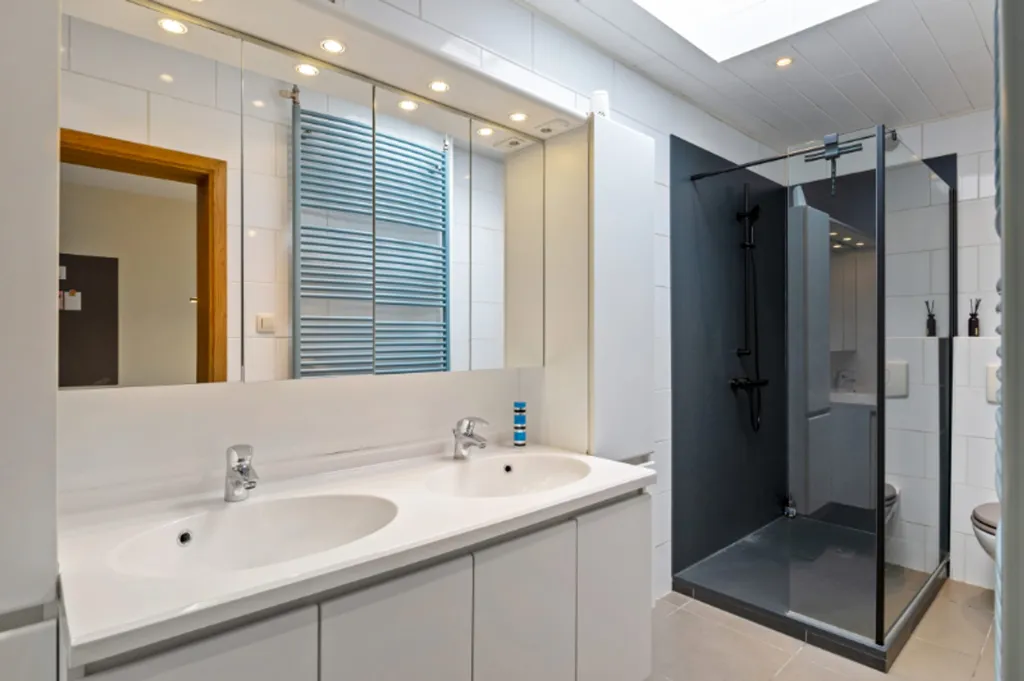 Salles de bain - Appartement Rénové avec Garage et Jardin à Schelle